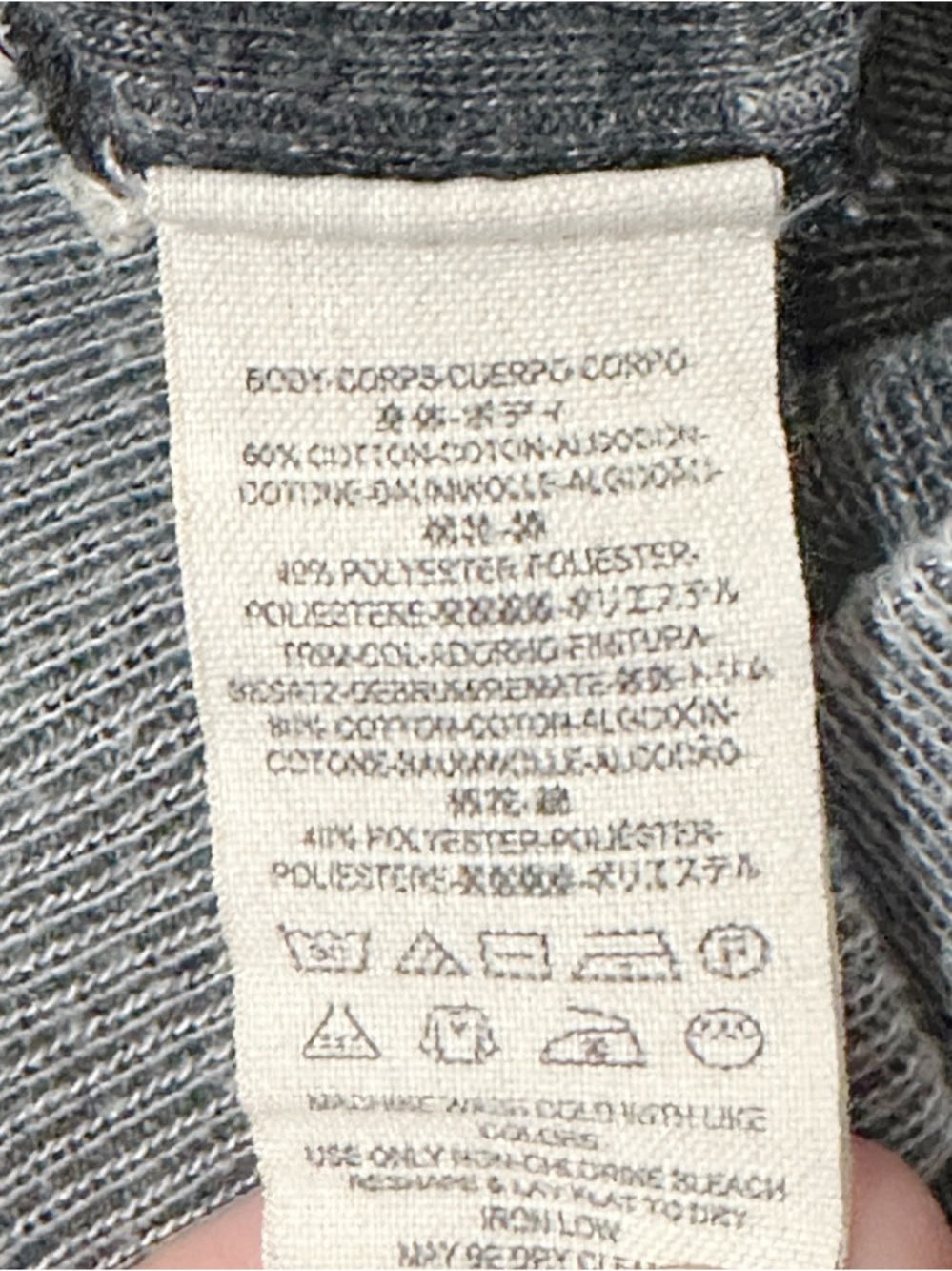 Free People We The Free Gray Mineral Wash Thermal Banded Waffle Knit Top Large - Picture 6 of 8